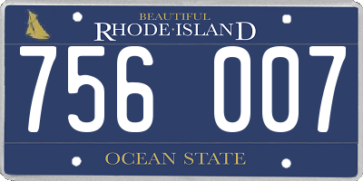 RI license plate 756007
