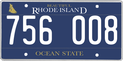 RI license plate 756008