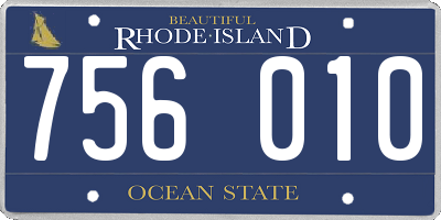 RI license plate 756010