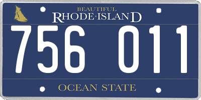 RI license plate 756011
