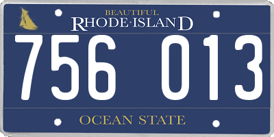 RI license plate 756013