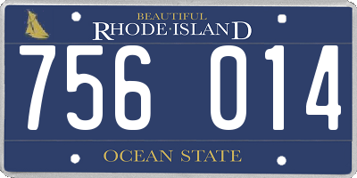 RI license plate 756014