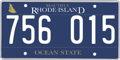 RI license plate 756015
