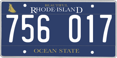 RI license plate 756017