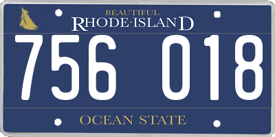 RI license plate 756018