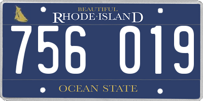 RI license plate 756019