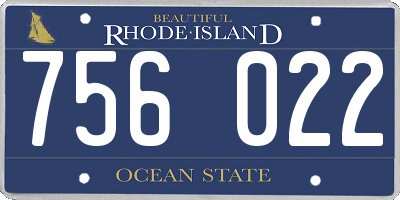RI license plate 756022