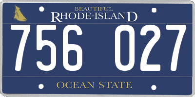 RI license plate 756027