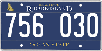 RI license plate 756030