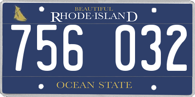 RI license plate 756032