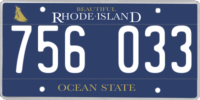 RI license plate 756033