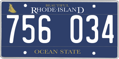 RI license plate 756034