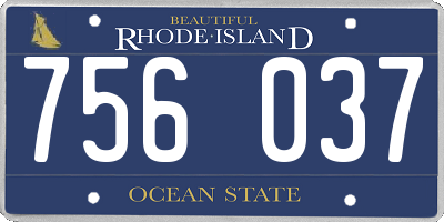 RI license plate 756037