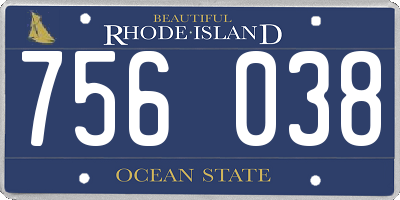 RI license plate 756038