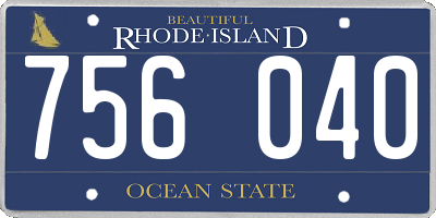 RI license plate 756040
