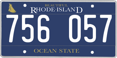 RI license plate 756057