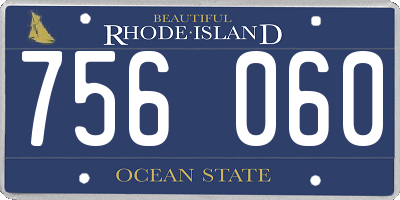 RI license plate 756060