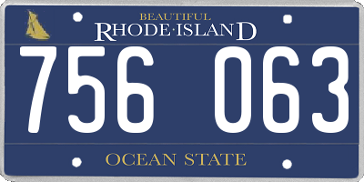 RI license plate 756063