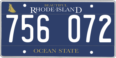 RI license plate 756072