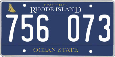 RI license plate 756073