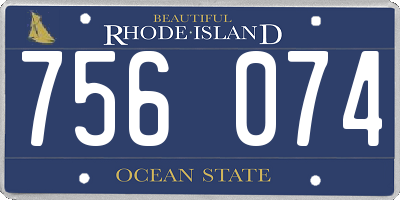 RI license plate 756074