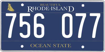 RI license plate 756077
