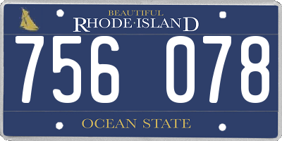 RI license plate 756078