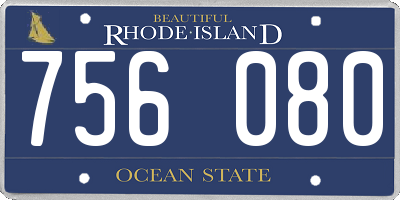 RI license plate 756080