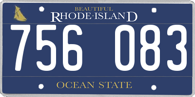 RI license plate 756083