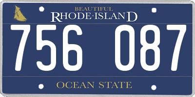RI license plate 756087