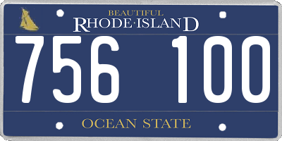RI license plate 756100