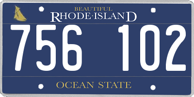 RI license plate 756102