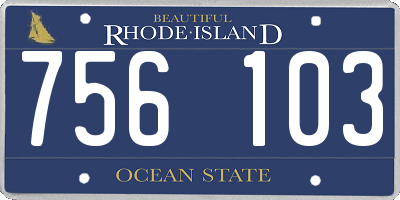 RI license plate 756103