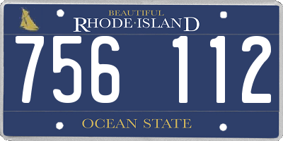 RI license plate 756112