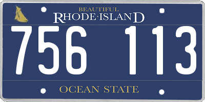RI license plate 756113