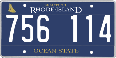 RI license plate 756114