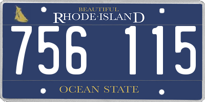 RI license plate 756115