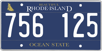 RI license plate 756125