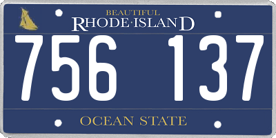 RI license plate 756137