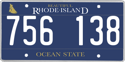 RI license plate 756138