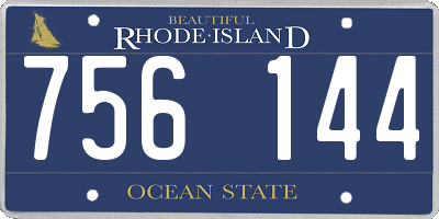 RI license plate 756144