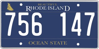 RI license plate 756147
