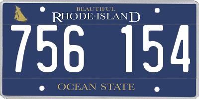 RI license plate 756154