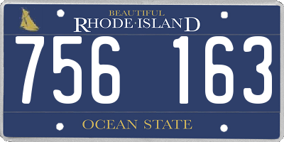 RI license plate 756163