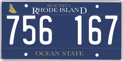 RI license plate 756167