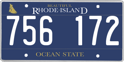 RI license plate 756172