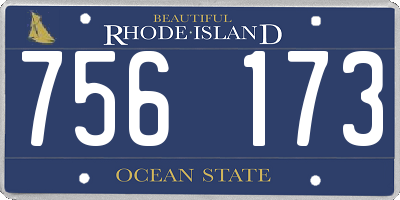 RI license plate 756173