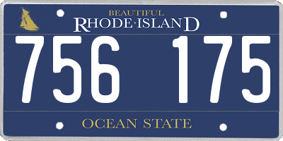 RI license plate 756175
