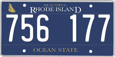 RI license plate 756177