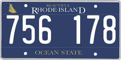 RI license plate 756178